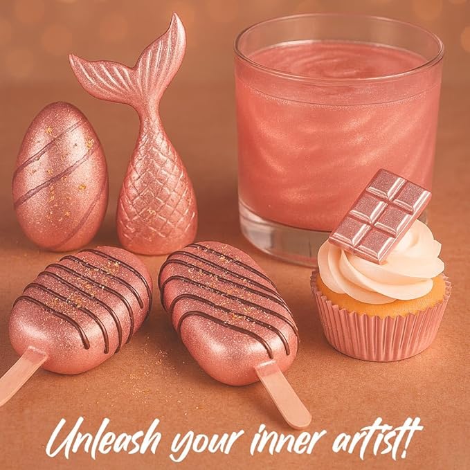Bulk (20g) Rose Gold Luster Dust Edible Glitter for Cocktails | Premium Edible Rose Gold Luster