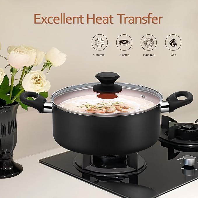 Ceramic Pots and Pans Set, 15PCS Nonstick Set Ceramic Cookware Set, Nonstick Pan Pots and Pans Set
