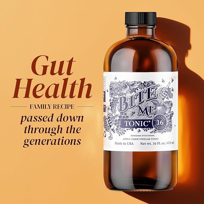 Bite Me Apple Cider Vinegar Tonic with Manuka Honey, Hydromeric, Ginger, Lime, Lemon Juice, Cayenne