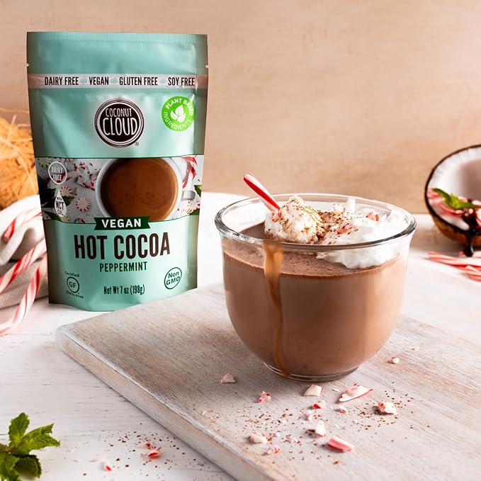 Coconut Cloud: Dairy-Free Instant Peppermint Hot Cocoa Mix | Vegan, Natural, Delicious, Creamy