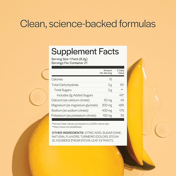 Gainful Hydration Powder Packets, Caffeine Free with Key Electrolytes Magnesium and Sodium, Energy