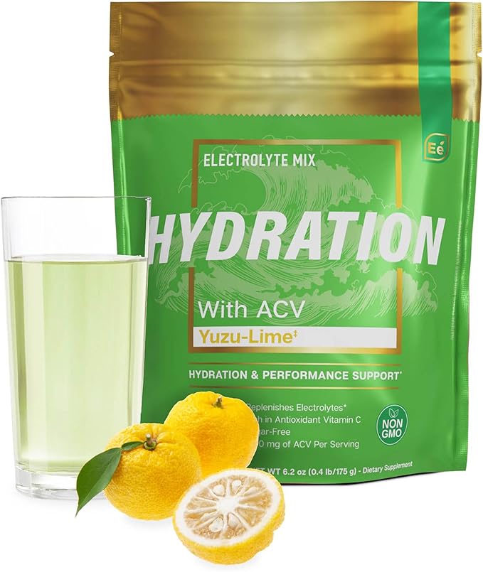 Essential Elements Hydration Packets - Yuzu Lime Pack - Sugar Free Electrolytes Powder Packets - 25