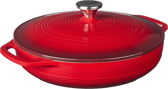 Lodge 3.6 Quart Enameled Cast Iron Oval Casserole With Lid??Dual Handles ??Oven Safe up to 500ì§?F