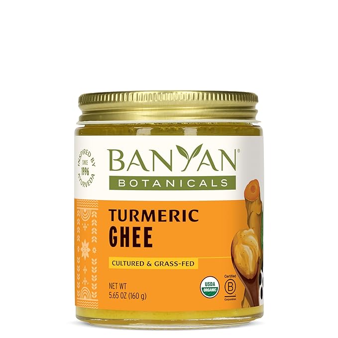 Banyan Botanicals Turmeric Ghee ??Cultured Grass-Fed Organic Ghee (Clarified Butter) with Turmeric