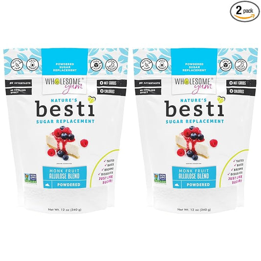 Wholesome Yum Besti Natural Powdered Sugar Substitute - Keto Confectioners Monk Fruit Sweetener