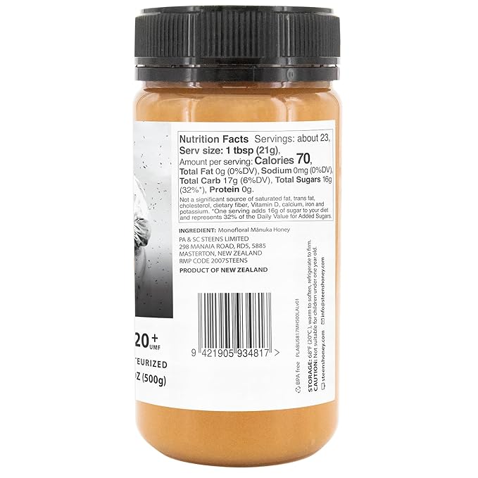 Steens Manuka Honey - MGO 830+ - Pure & Raw 100% Certified UMF 20+ Manuka Honey - Bottled and