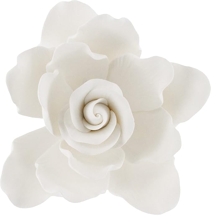 Global Sugar Art Gardenia Sugar Cake Flowers Jumbo White with Wire, 1 Count by Chef Alan Tetreault