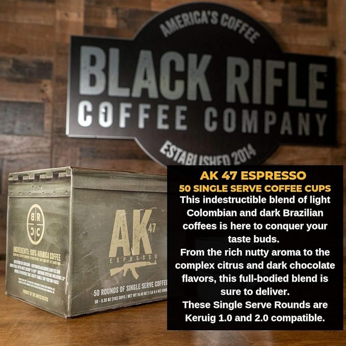 Black Rifle Coffee Company Medium Roast K Cups - Single Serve K Cups Coffee Pods - Kcup Pods