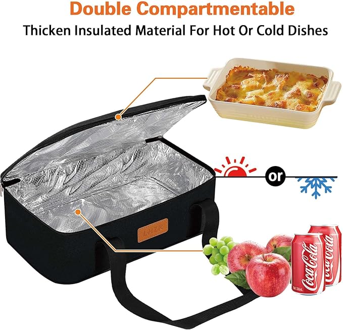 LHZK Insulated Casserole Carriers for Hot or Cold Food, Lasagna Holder Tote for Potluck Parties