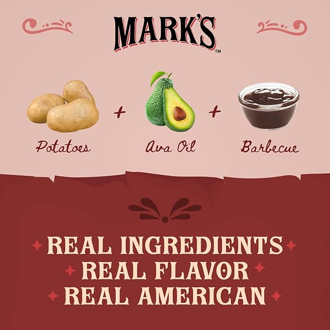 MARK???Kettle Cooked Avocado Oil Potato Chips, BBQ ??Seed Oil & GMO Free | Barbecue, 5 oz (Pack of