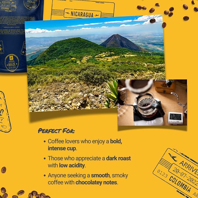 Passport Coffee French Roast ??Central & South American Blend of dark roast coffee, with flavor