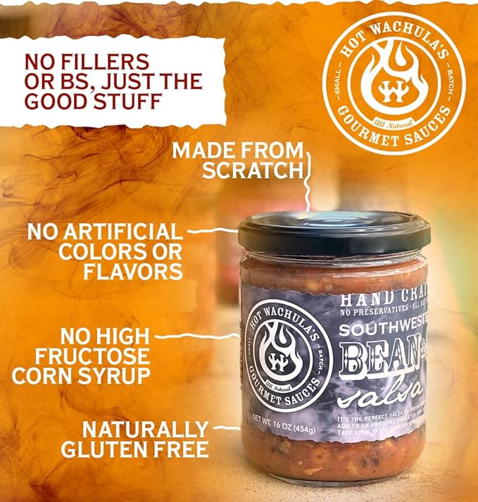 Hot Wachula?셲 Southwest Black Bean & Corn Salsa | Medium | Hand Crafted Small Batch Salsa | Made