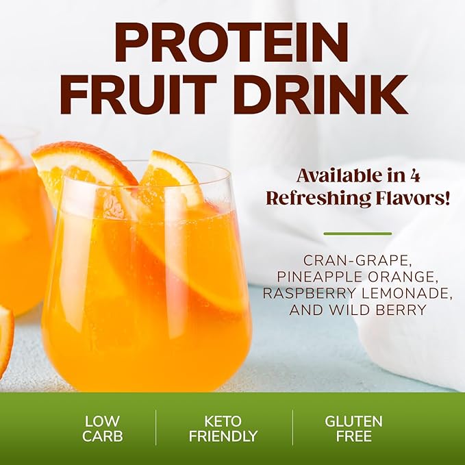 BariWise Protein Fruit Drink, Wildberry, Low Sugar, Gluten Free, Keto Friendly & Low Carb (7ct)