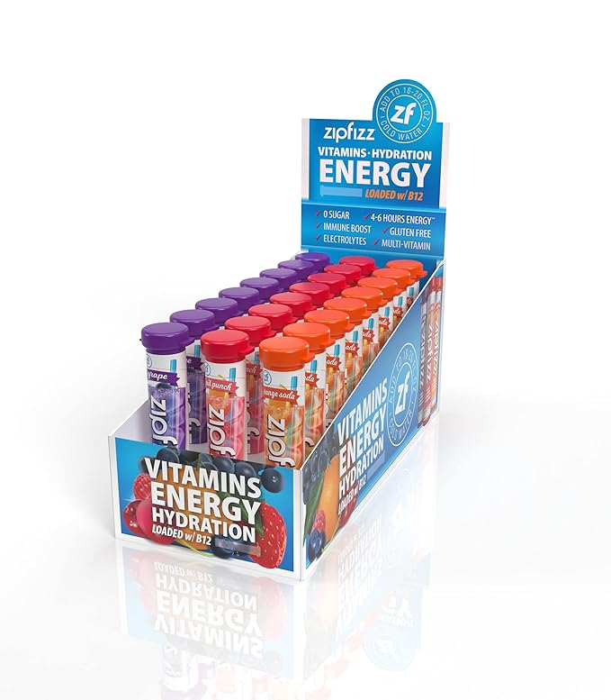 Zipfizz Energy Drink Mix, Electrolyte Hydration Powder with B12 and Multi Vitamin, Combo Pack (24