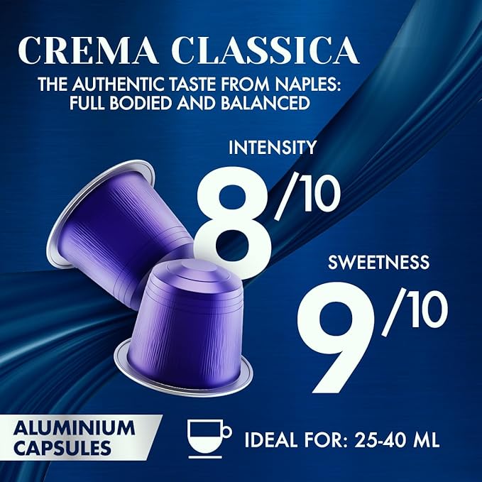 Caffe Borbone Aluminum Coffee Pods Compatible with Nespresso Original Machines, Crema Classica