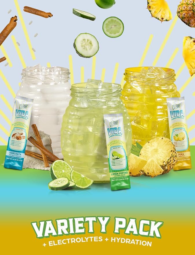 Variety Pack Hydration Sugar-Free Powder Packets |Electrolyte Agua Fresca Drink Mix |Pineapple