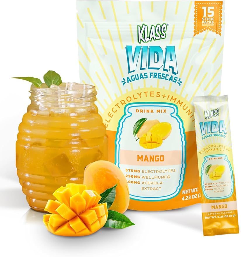Hydration + Immunity Electrolyte Drink Mix ??Mango Agua Fresca Flavor | Sugar-Free Powder with