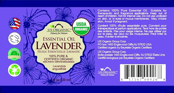 US Organic 100% Pure Lavender Essential Oil, Directly sourced from Bulgaria, USDA Certified