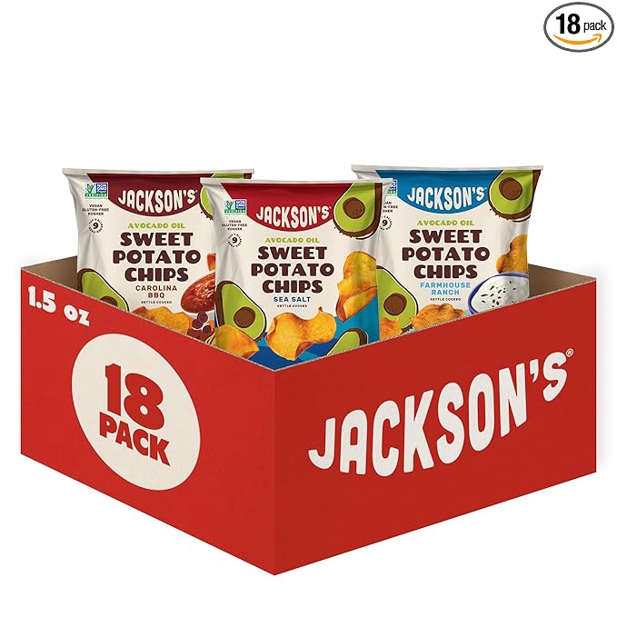 Jackson???Sweet Potato Kettle Chips Avocado Oil Variety Pack made with Premium Oils (1.5 oz, Pack