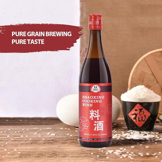 52USA Shaoxing Cooking Wine 21.64 Fl Oz, Missing Secret Ingredient Chinese Cooking Wine, Shaoxing