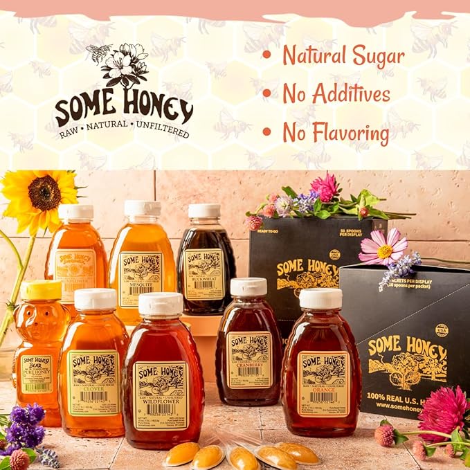Some Honey Raw & Unfiltered Clover Honey – 100% Pure U.S. Honey – USDA Grade A – All-Natural – 80 oz