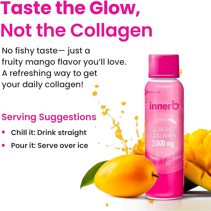 CJ Wellcare Innerb Glowshot Collagen (50.7 fl oz, 30 Servings) - Marine Liquid Collagen for Women