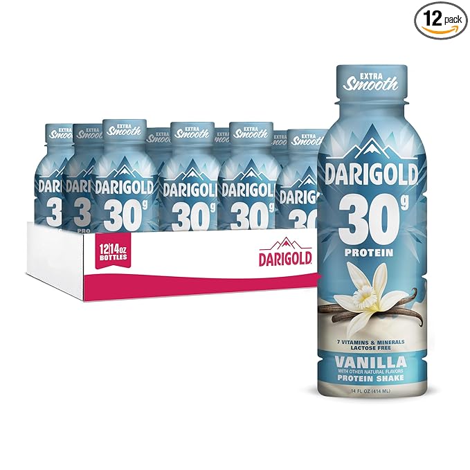 Darigold Ready to Drink Vanilla Protein Shake, 30g Protein, No Added Sugar, Lactose Free, Only 160