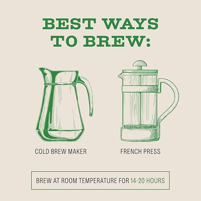 Bizzy Organic Cold Brew Coffee | Espresso Blend | Coarse Ground Coffee | Medium-Dark Roast | Micro