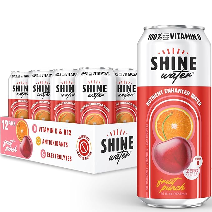 ShineWater Vitamin D Hydration Electrolyte Drink - Flavored water with electrolytes, Sugar-Free