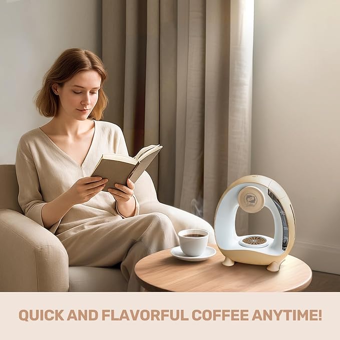Single Serve Coffee Maker,Fast Brew in 2 minutes,Stylish竊낧ompact Design,MINI Q 2 IN 1 Coffee
