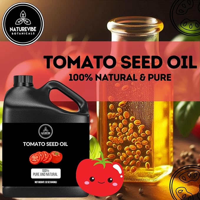 Naturevibe Botanicals Tomato Oil 32 Ounces | 100% Pure and Natural | Great for Skin Care and Hair