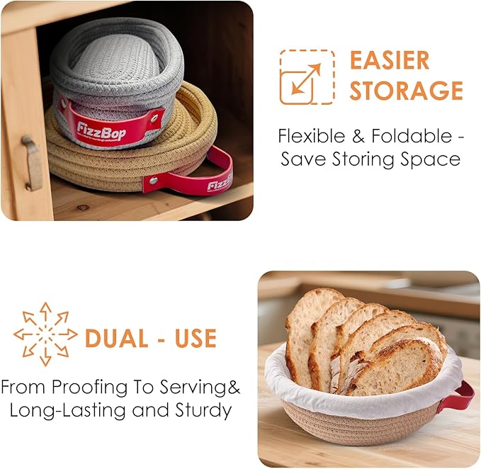 Banneton Bread Proofing Basket, Oval And Round Sourdough Proofing Baskets, Cotton Rope Bowls