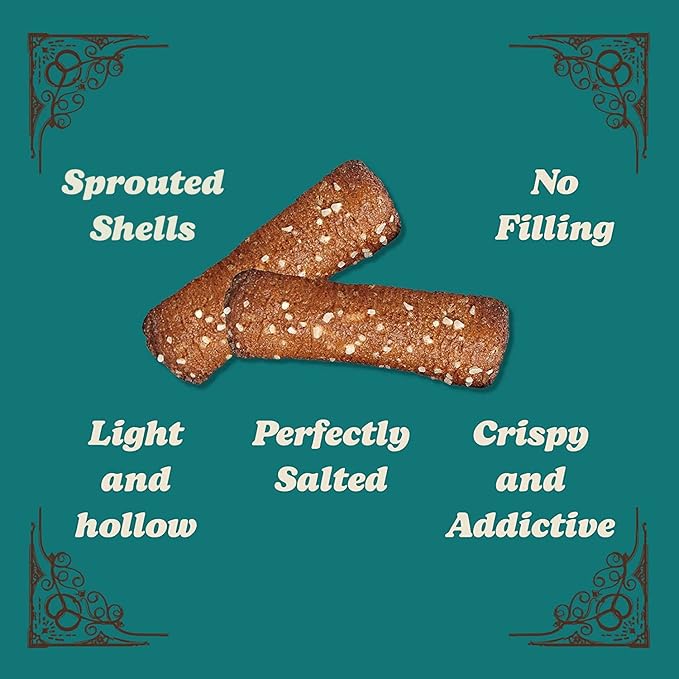 Unique Snacks Sprouted Pretzel Shells, Delicious Homestyle-Baked Snack Bag, Vegan, OU Kosher
