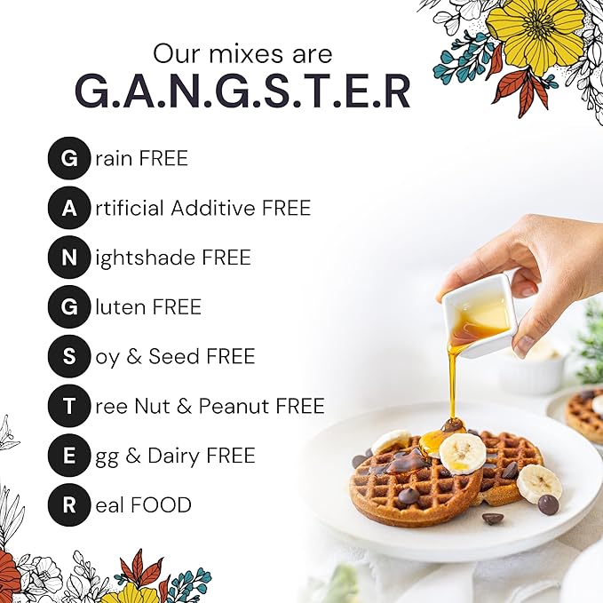 eat G.A.N.G.S.T.E.R. Vegan Pancake & Waffle Mix - Allergy-Friendly Baking Mix, Grain-Free, No