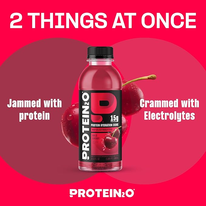 Protein2o Hydration Drink - 2-in-1 Liquid Clear Whey Protein Isolate and Electrolyte Drink - 15g