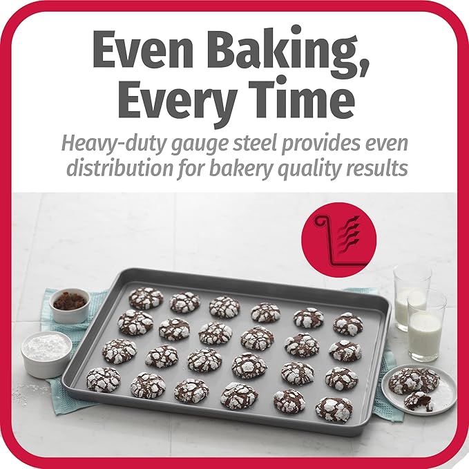 GoodCook Everday Nonstick Carbon Steel 15” x 21” Baking Sheet Set, 2 Pack – Extra-Large Carbon