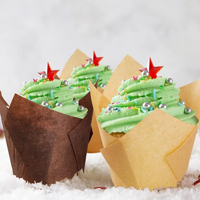800 Pcs Tulip Cupcake Liners Baking Cups Muffin Baking Cupcake Liners Wrappers Greaseproof Tulip