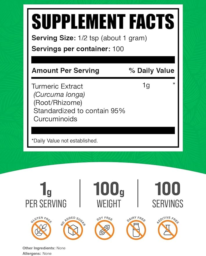 BulkSupplements.com Turmeric Extract Powder - from Turmeric Root, Curcumin Supplements, Turmeric
