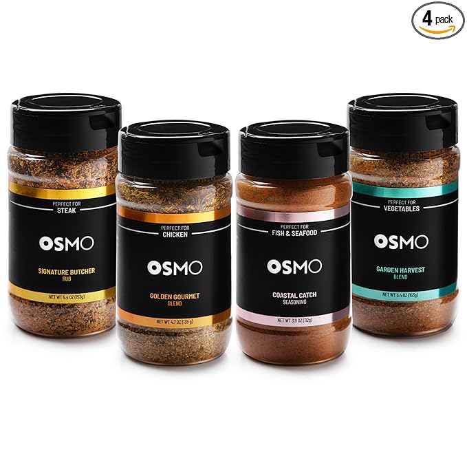 Osmo Seasoning Bundle 4pk - Premium Gourmet Seasoning Collection Perfect for Chicken, Steak, Fish