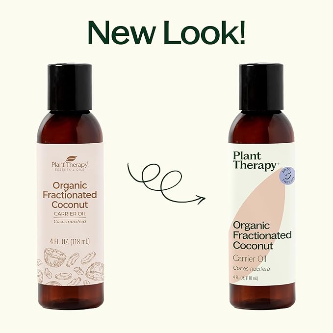 Plant Therapy Organic Fractionated Coconut Oil for Skin, Hair, Body 100% Pure, USDA Certified