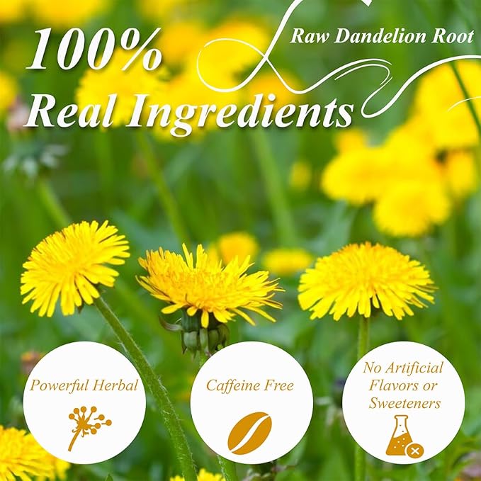 WT WEETEE Raw Dandelion Root Tea Bags, 100 Count Premium Dandelion Tea, Natural, Unprocessed