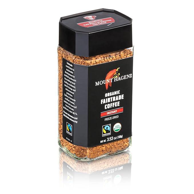 Mount Hagen 3.53oz Organic Freeze Dried Instant Coffee | Eco-friendly Coffee Made From Organic