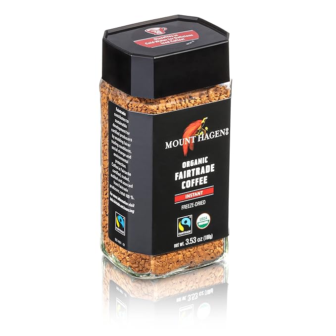 Mount Hagen 3.53oz Organic Freeze Dried Instant Coffee - 6 pack | Eco-friendly Coffee Made From