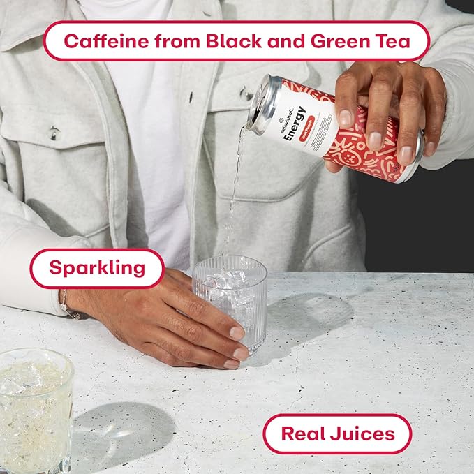 WellWithAll Fruit Punch Energy Drink ??Caffeine from Tea ??With Vitamin C ??Lightly Sparkling