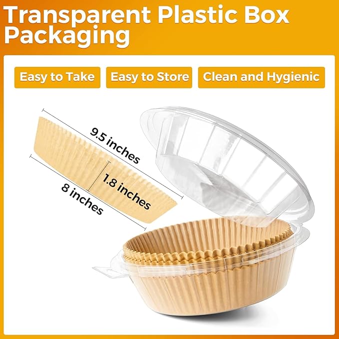 100Pcs Air Fryer Paper Liners Disposable, 8 Inch Max Xl Large Cooker Air Fryer Disposable Paper