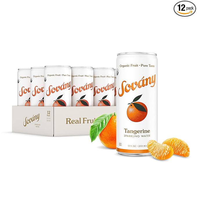 Sovány Sparkling Water, Tangerine, Seltzer Water Drinks, USDA Organic, Made With Real Fruit