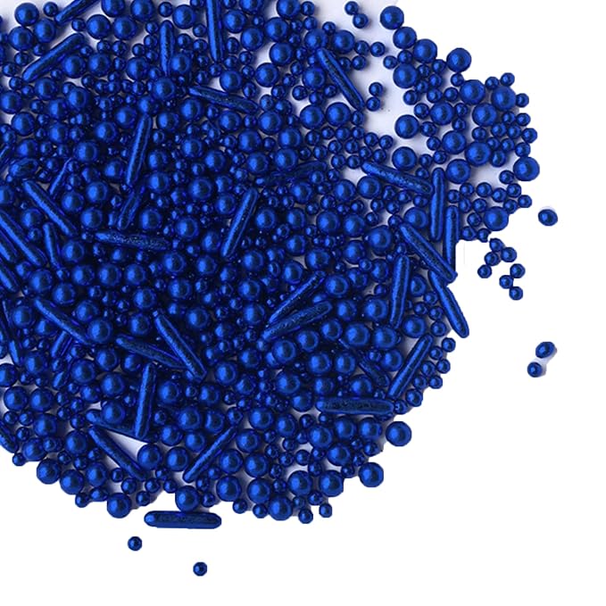 Sprinkles Blue Pearl Sugar Candy Mix Size Baking Cake Decorations Cupcake Toppers Celebrations