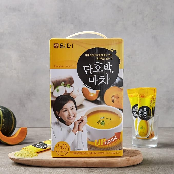 Damtuh Sweet Pumpkin with Yam Tea Powder – Korean Meal Replacement, Instant Breakfast Shake with