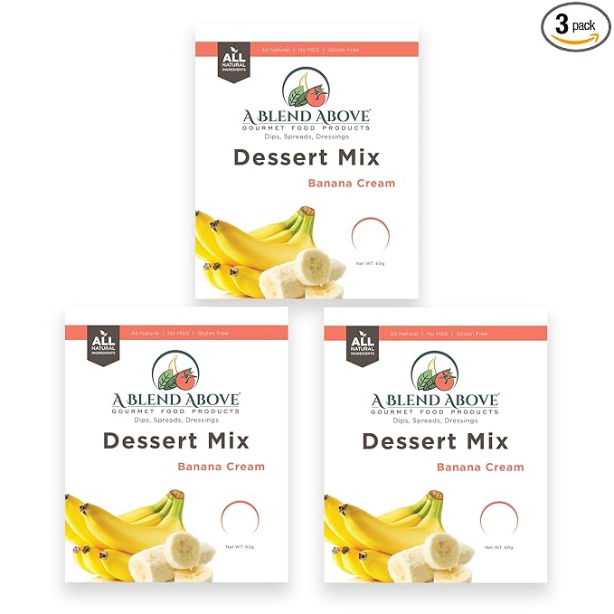 A Blend Above Banana Cream No-Bake Dessert Mix, 3 Pack, No-Bake Cheesecake, Fruit Dip, Dessert Mix