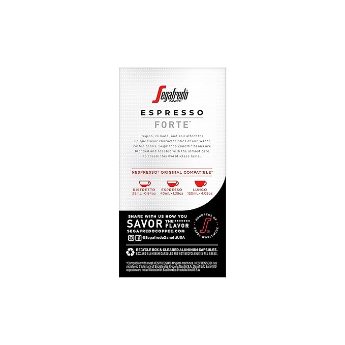 Segafredo Zanetti Espresso Capsules – Aluminum Pods for Nespresso Original Machines – Extra Dark